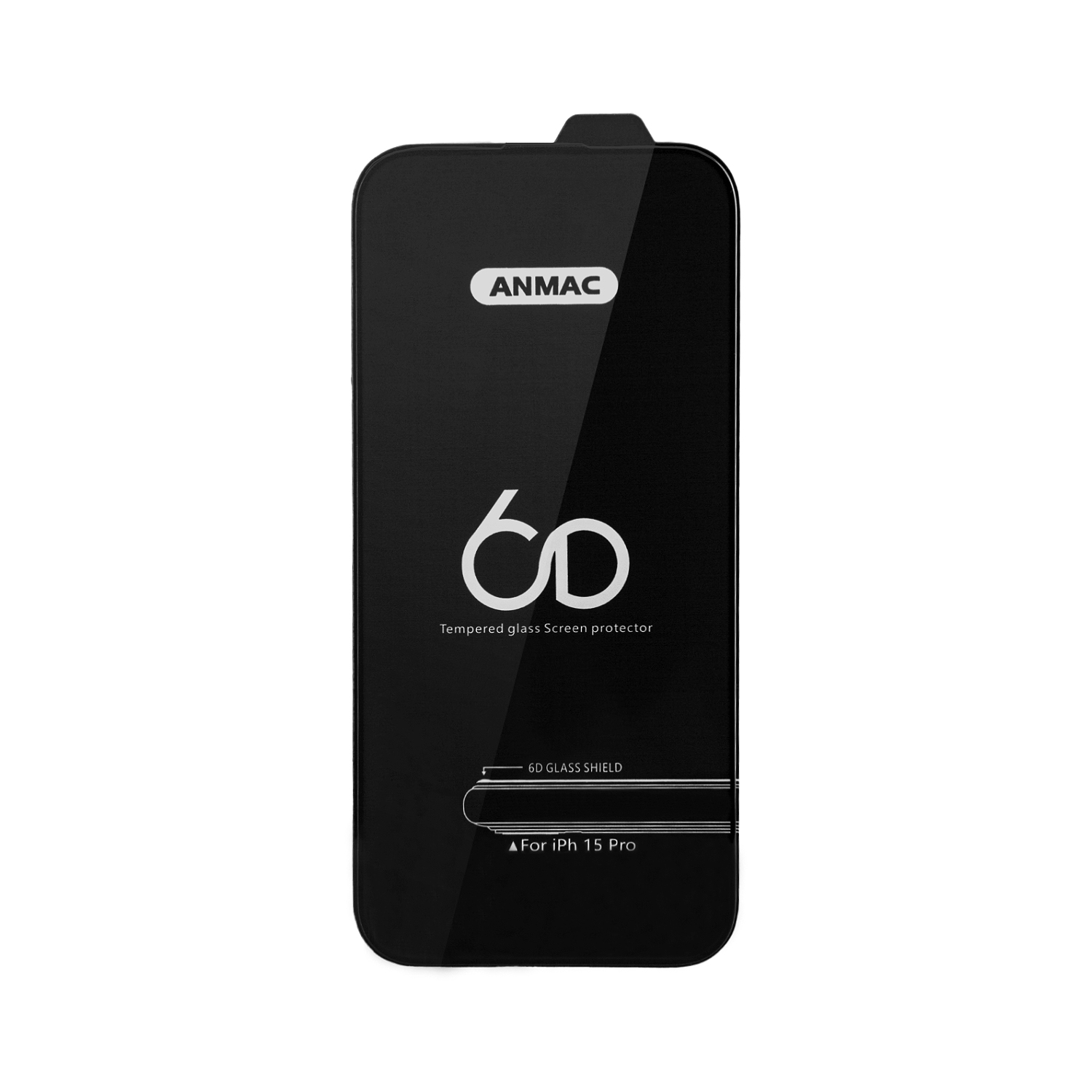 Защитное стекло iPh 15 Pro Anmac 6D Black без упаковки Арт.1137443