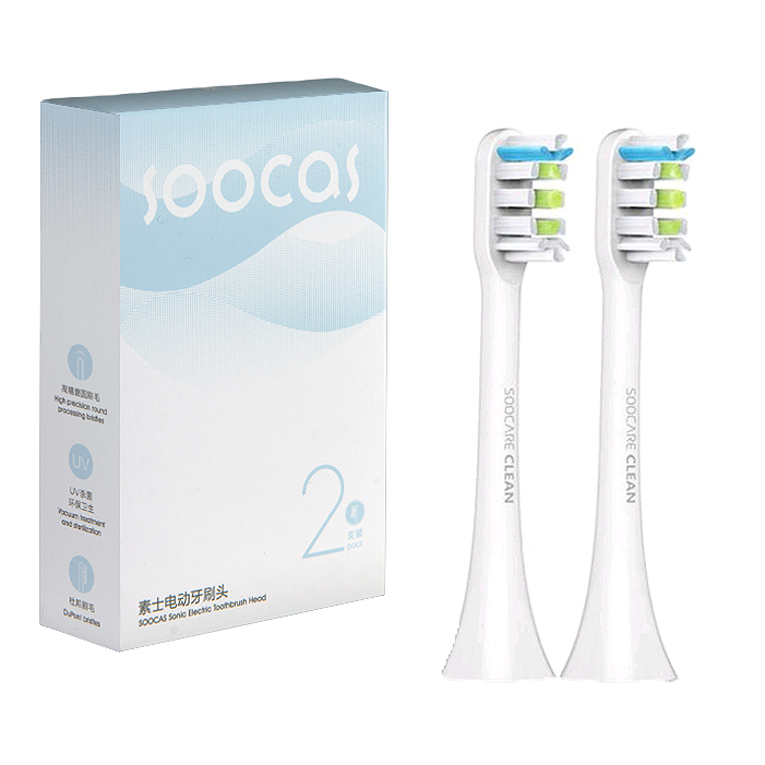 Сменные насадки для зубной щетки Soocare белые (2шт)