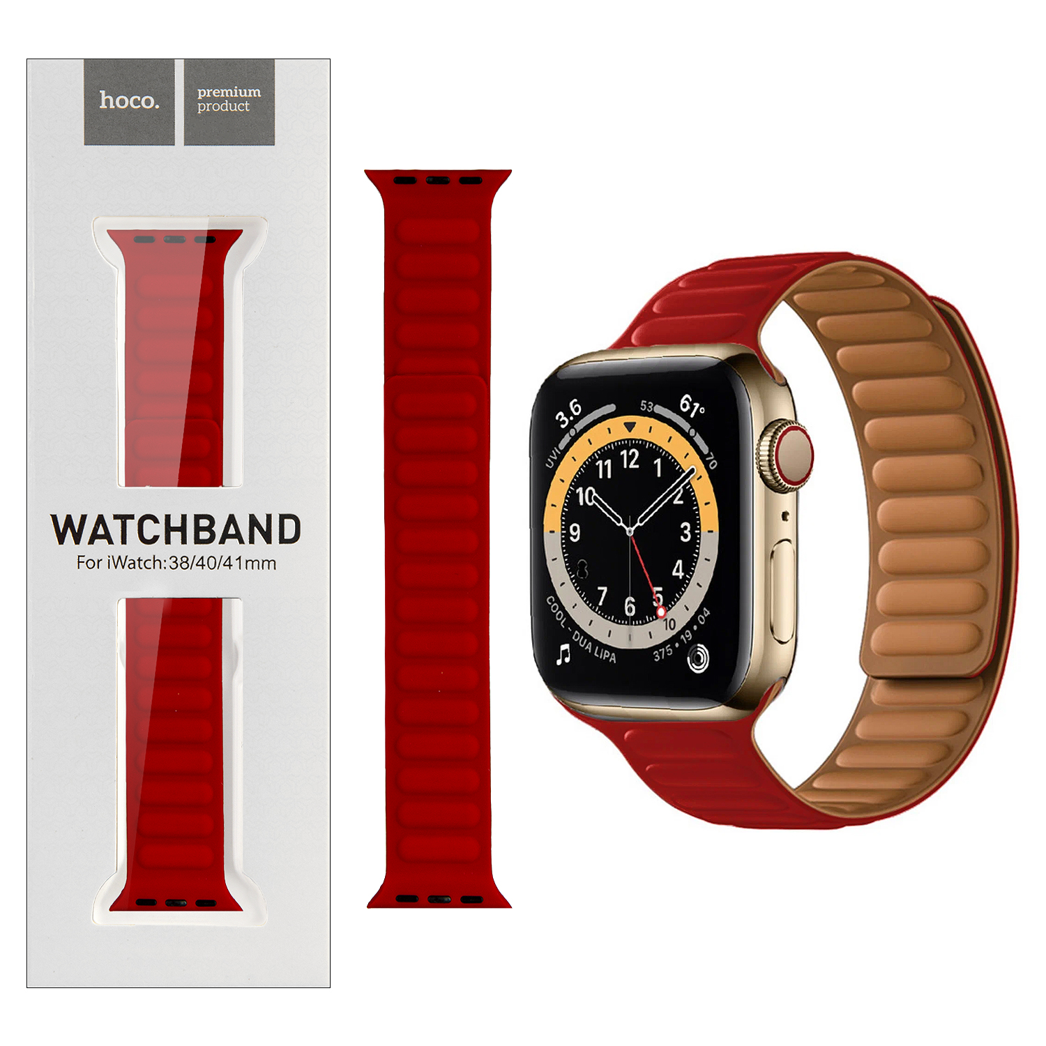 Ремешок для Apl watch 38/40/41mm Watchband WA21 Flexible series silicone red HOCO