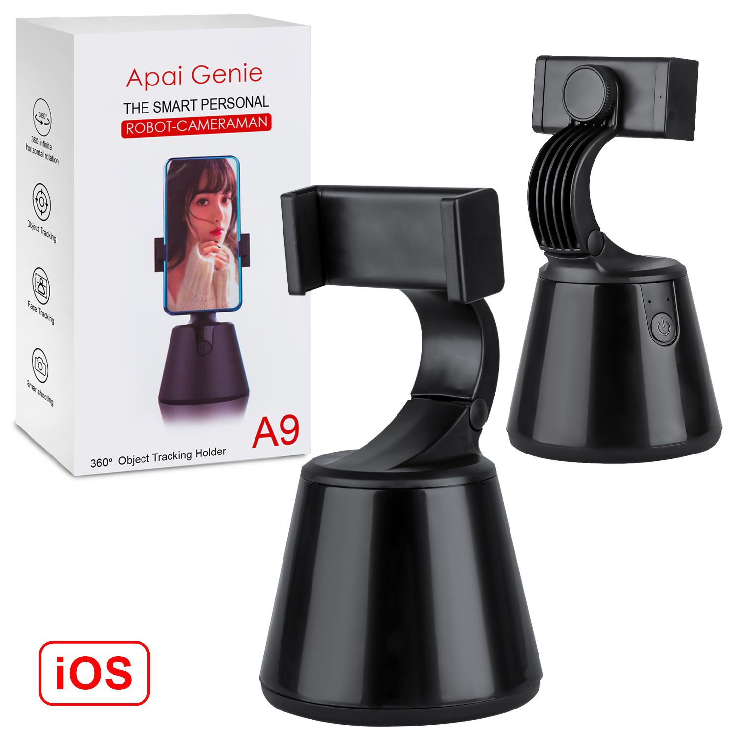 Умный трекинговый держатель 360 A9 Черный (работают только на iPhone) БЕЗ ВОЗВРАТА И ОБМЕНА
