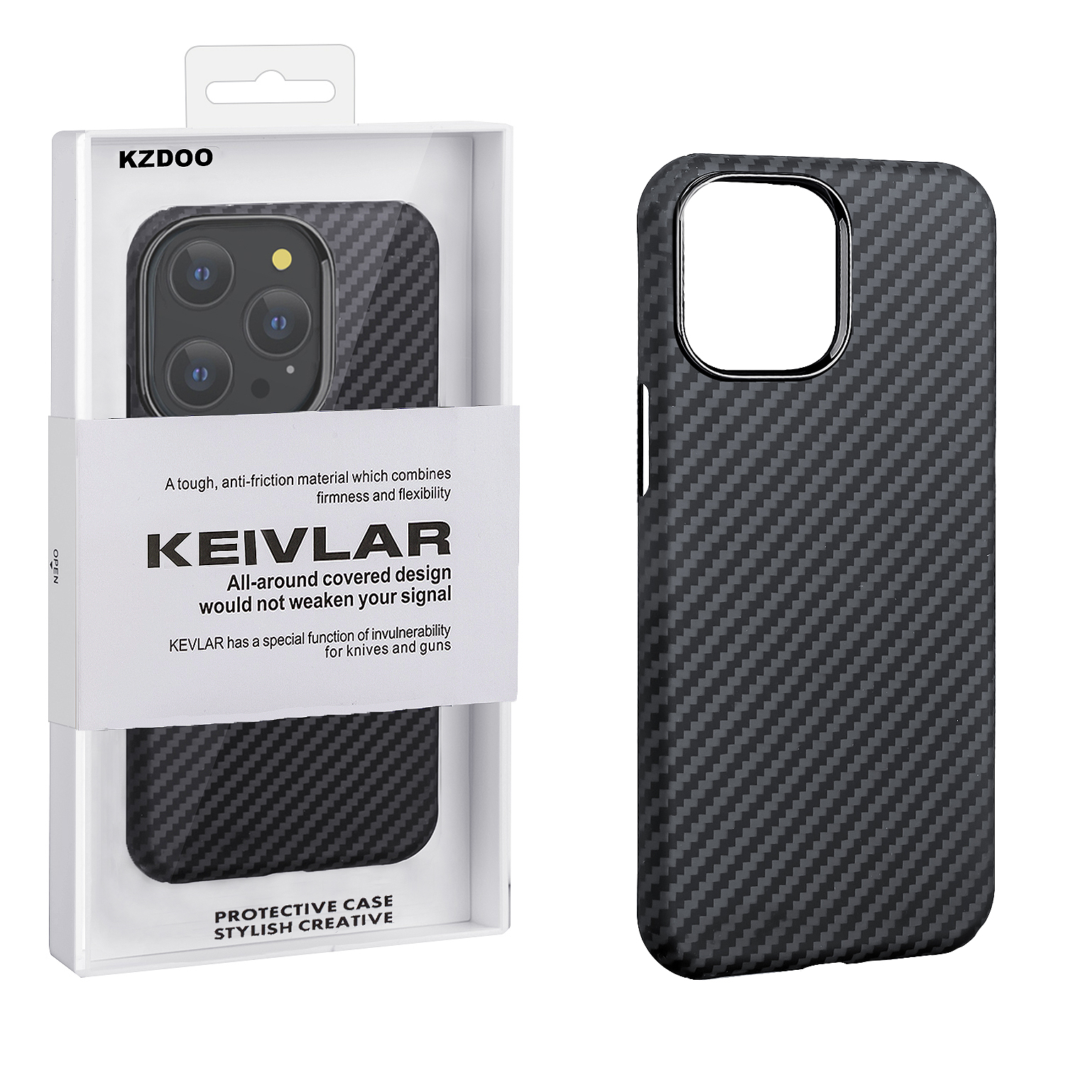 Чехол iPhone 14 Pro Kevlar Black K-DOO