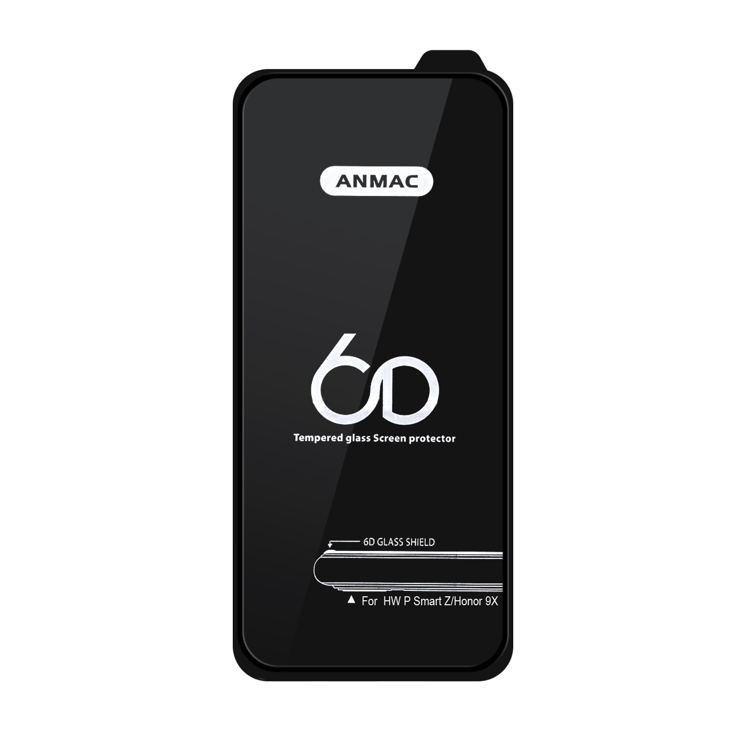 Защитное стекло Huawei P Smart Z/Honor 9X Anmac 6D Black без упаковки Арт.1137145