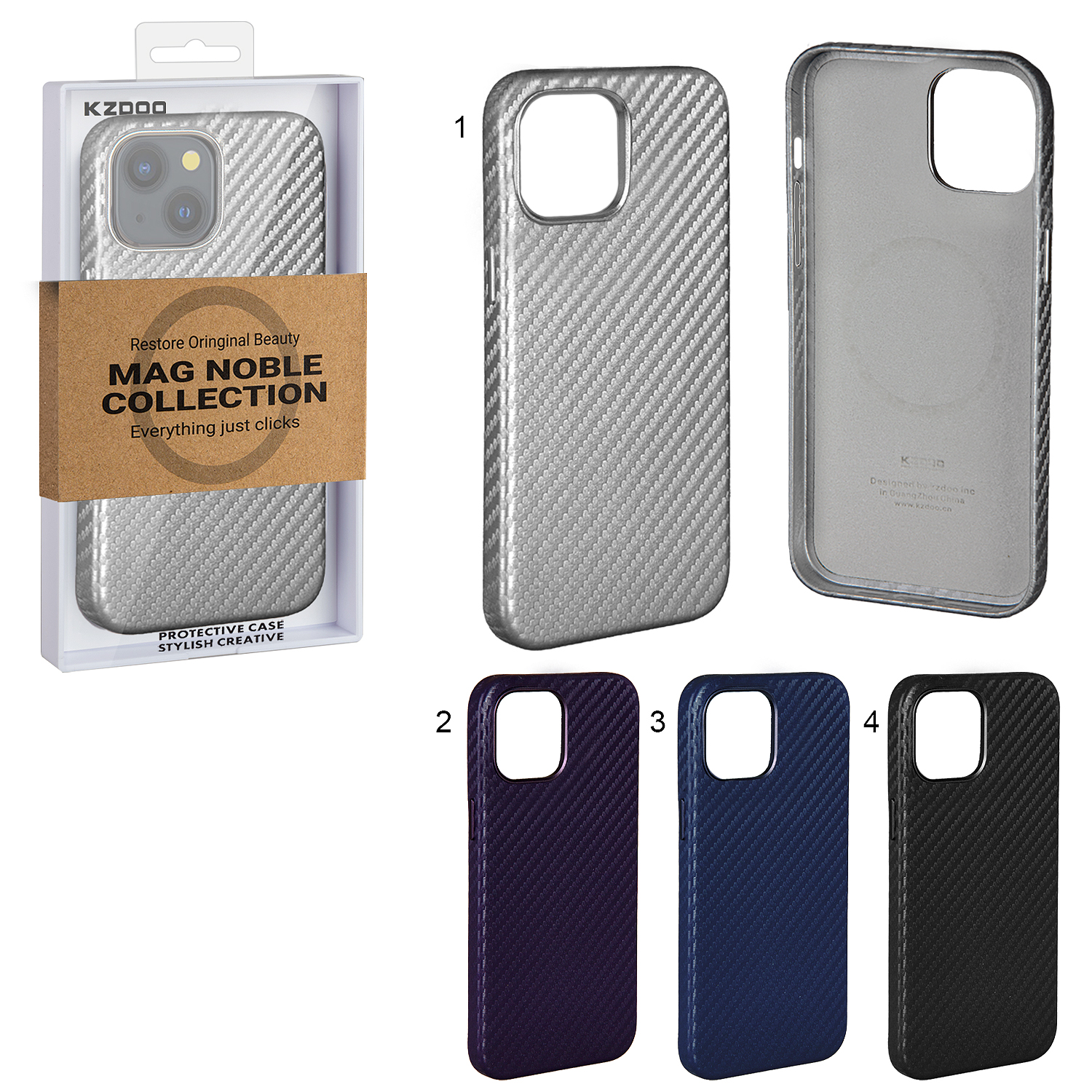 Чехол iPhone 15 Plus Mag Noble Collection Carbon K-DOO
