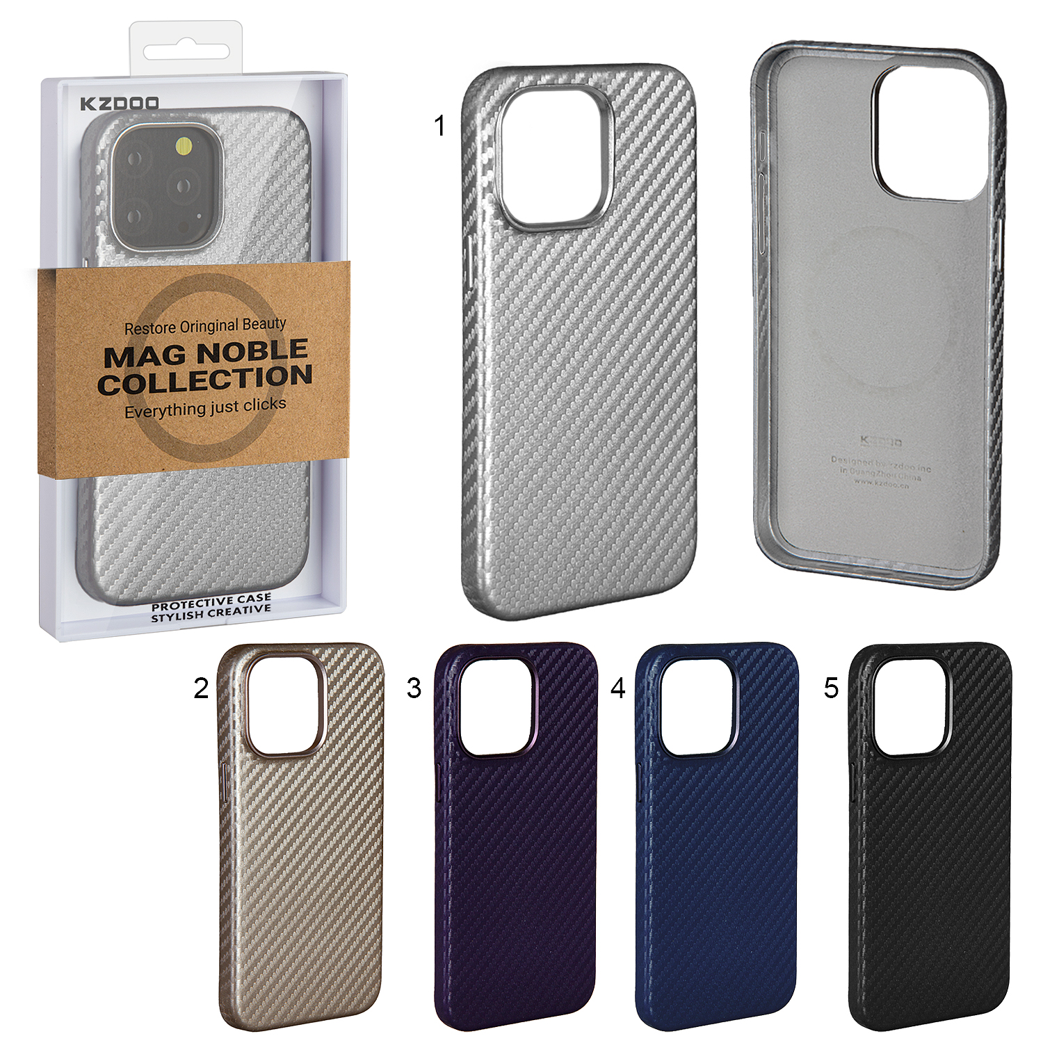 Чехол iPhone 15 Pro MAX Mag Noble Collection Carbon K-DOO