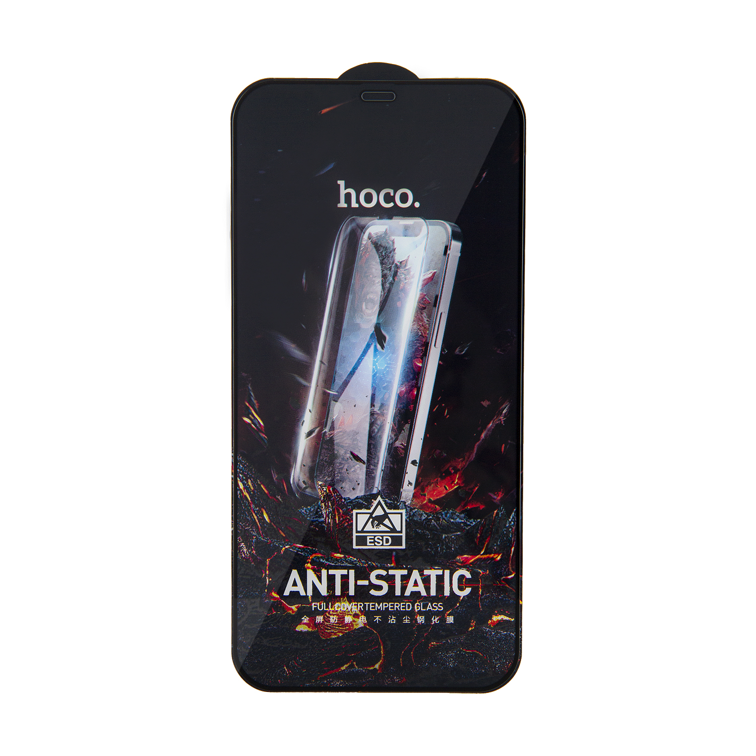 Защитное стекло iPh 12 Pro Max Full Screen HD Anti-Static G10 Hoco Black без упаковки