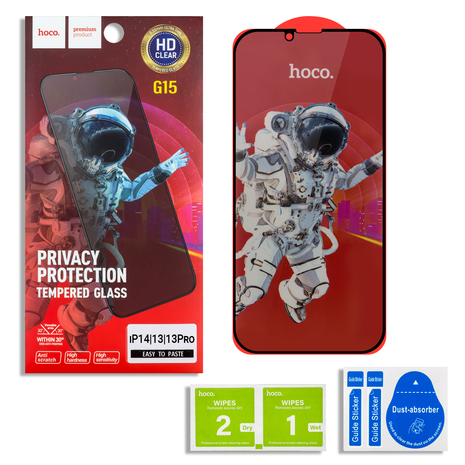 Защитное стекло iPh 14/13 Pro/13 Hoco G15 Privacy